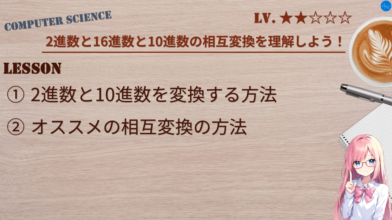 2進数と16進数と10進数の相互変換を理解しよう！