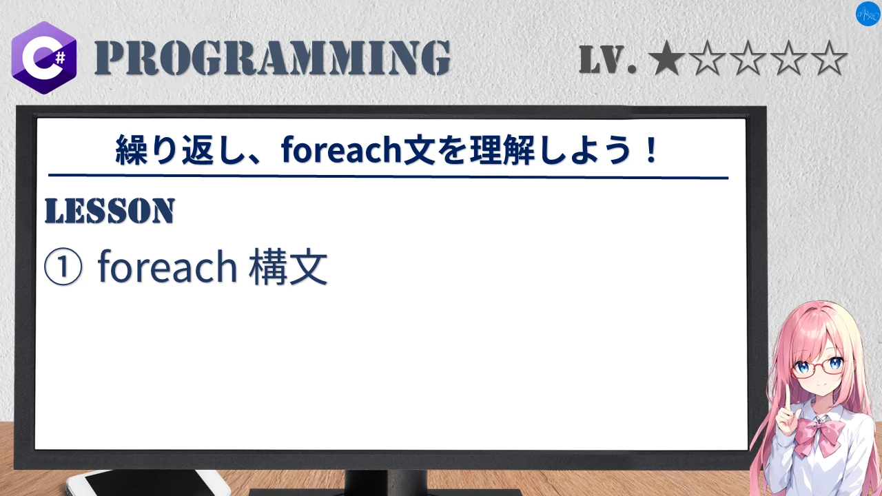 繰り返し、foreach文を理解しよう！