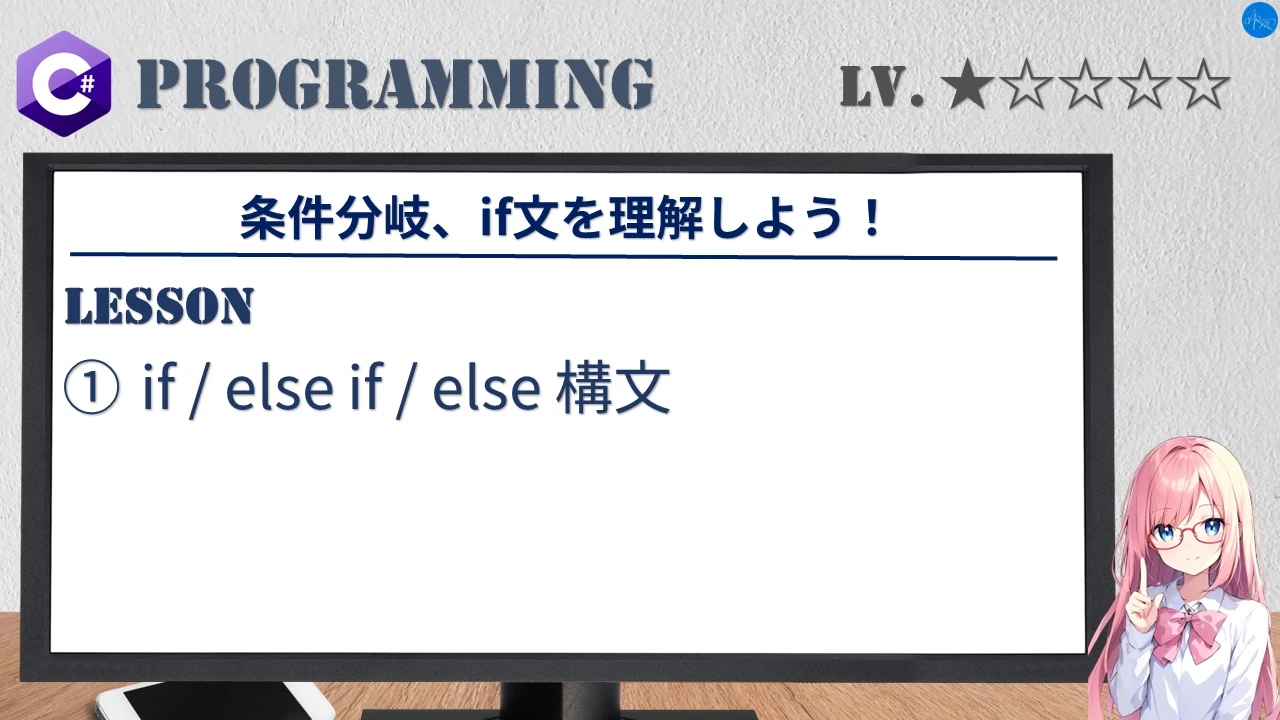 条件分岐、if文を理解しよう！